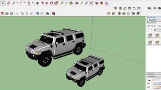 Sketchup Tutorial #17 - Scale up/Down an Object