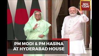 Bangladesh PM Sheikh Hasina Meets Indian Counterpart Narendra Modi At Hyderabad House