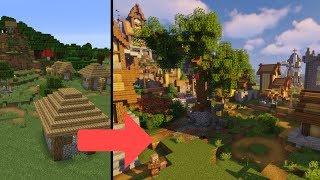 Transforming a 1.14 Plains Village | Minecraft Farm Build Timelapse