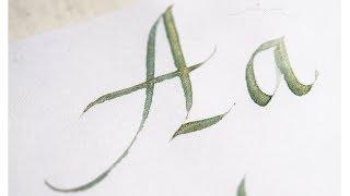 Italic Calligraphy Alphabet - Letter A