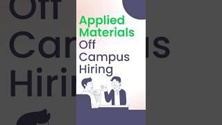 Applied Materials Off Campus Hiring For Freshers| Electrical Engineer Intern| Recruitment 2024 #job