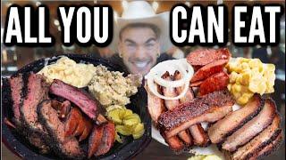 "NO ONE HAS EVER EATEN THAT MUCH" TEXAS BBQ ALL YOU CAN EAT VS PRO EATER | Saltlick BBQ Austin Texas