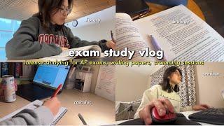 High school Exam Study Vlog | prepping for APs, intense studying, writing papers, cramming sessions