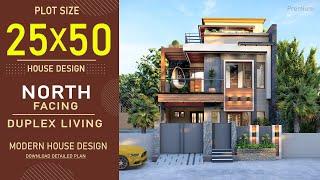 25x50 North Facing House Plan | 1250 Square feet | 4 BHK | 25*50 House Design 3D | 25by50 House Plan