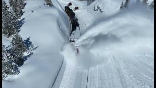 Rotary Snow Train - Plowing Donner Pass California - Drone and Ground video with audio - 4k