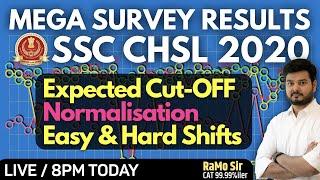 SSC CHSL 2020 Cut Off ! Shift Wise Normalisation Mega Survey Result by RaMo Sir (examolysis)