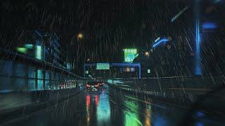 ️Driving in the rain on the highway in Tokyo at night