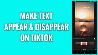 How To Make Text Appear And Disappear On TikTok