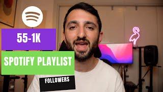 From 55 to 1K Spotify Followers Playlist Promotion