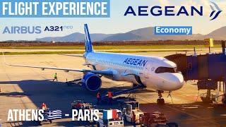 FLIGHT EXPERIENCE Aegean Airlines A321Neo Athens  to Paris  ECONOMY CLASS