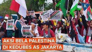 Peringati 1 Tahun Genosida Israel di Gaza, Aksi Bela Palestina Digelar di Depan Kedubes AS