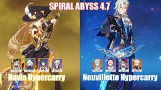 C0 Navia Hypercarry & C1 Neuvillette Hypercarry | Spiral Abyss 4.7 | Genshin Impact