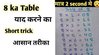 8 का टेबल याद करने का आसान तरीका || table of 8 learn Easy trick | #shortsmath #shorts