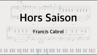 Hors Saison - Francis Cabrel (piano accompaniment) with lyrics and chords (FREE SHEETS)