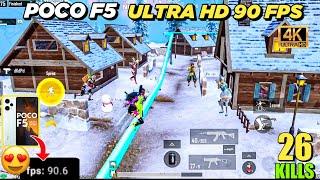 ULTRA HD REALISTIC GRAPHICS(4K) | POCO F5 ULTRA HD+90 FPS (4K) PUBG /BGMI GAMEPLAY | 26 KILLS