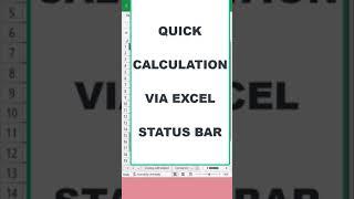 Excel Tips and Tricks | Calculation with Status Bar | What is excel status Bar