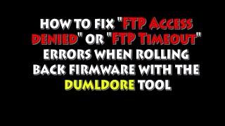 DJI Mavic Rollback - Fixing FTP Access/timeout errors when using DUMLDORE