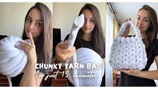 Chunky yarn bag in just 15 minutes - English Version