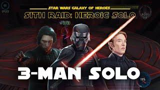 3-Man Solo SLKR, KRU & HUX - Heroic Sith Raid | SWGOH