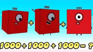 ADD NUMBERBLOCKS MULTIPLE DUPLICATE NUMBERS | GIANT NUMBERS ADDITION | MATH FOR KIDS | hello george