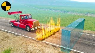 Cars vs Fire & Water Walls  BeamNG.Drive