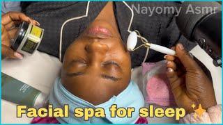 ASMR:Satisfying Facial Massage & Treatment,Calming Cleanse & Facial Mask Application & Spa for Sleep