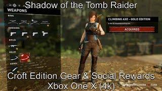 Shadow of the Tomb Raider - Croft Edition gear & social rewards | Xbox One X (4k)