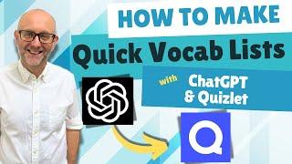 How to Make Quick Vocab Lists with ChatGPT | Quizlet Flashcards #chatgpt #englishvocabulary #quizlet