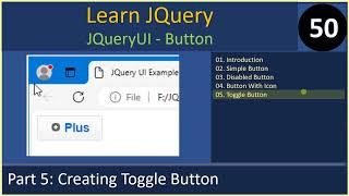 JQueryUI Button | Part 5 - Toggle Button | JQuery Tutorials #50