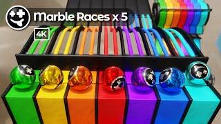 Marble Races Championship 2: 5 Races | #marblerun #marbles #animation #blender #marblerace