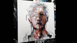 Abstract portrait time lapse live painting