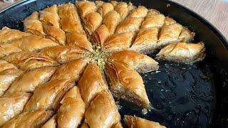 BAKLAVA BENDEN SORULUR TEK TEK UĞRAŞMAK YOK KATLARI  SAYILAN EL AÇMASI CEVİZLİ EV BAKLAVASI 