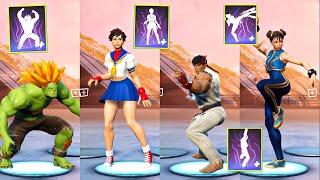 All Street Fighter Emotes in Fortnite (Blanka Backflip, Sakura's Victory Sway & More)
