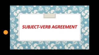 Subject- verb agreement- RULES-1