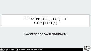 CCP 1161(4) - 3 Day Notice to Quit in California