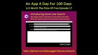 An App A Day For 100 Days Episode 1 - Same Line Search