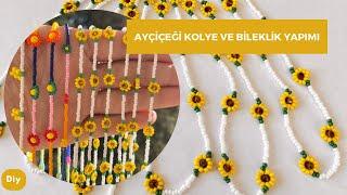 Ayçiçeği Kolye ve Bileklik Yapımı / Sunflower Necklace and Bracelet Making