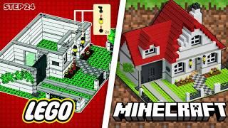 Building a Minecraft House using LEGO Instructions!