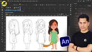 2D Cartoon Character Tracing | Make 2D Cartoon Character For Youtube Video| @LearnAnimationHindi