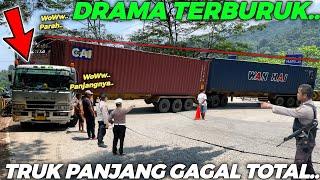 KERINGAT DINGIN., DRAMA TERBURUK !!! Truk Trailer Gandengan Panjang GAGAL TOTAL Lewat Sitinjau Lauik