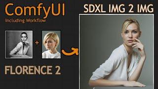 ComfyUI SDXL IMAGE TO IMAGE FLORENCE 2 workflow  #comfyui #stablediffusion #controlnet  #florence