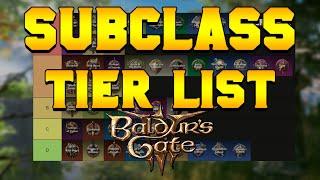 Subclass Tier List for Baldur's Gate 3