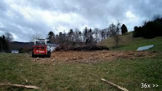 Forestry Mulching Huge Pile of Trees