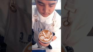 Easy Latte Art - Butterfly  #latteart #barista #shorts #coffee #ytshorts #trending #music #youtube