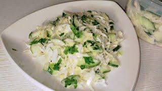 I can't stop eating this Cucumber Cabbage Salad. It's so crunchy and delicious | Simple salad recipe