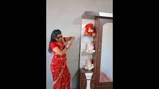 red chunari sari me saree pose fashion photoshoot ideas at home- episode 06 #fashion