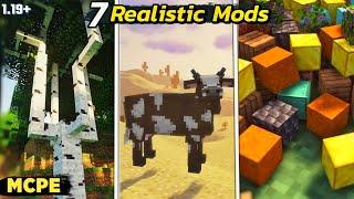 TOP 7 Realistic Mods For Minecraft Pe 1.19+ || Best Realistic Mods Mcpe || UG Adventure ||