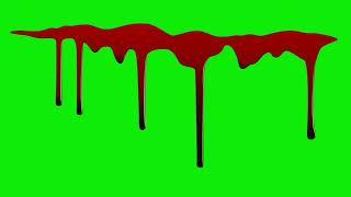 Blood Falling on Green Screen full Hd Video for Horror Clips