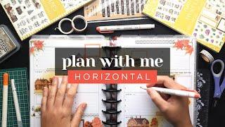 PLAN WITH ME :: Horizontal Layout Weekly Setup in a Classic Happy Planner :: Fall Neighborhood