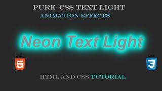 CSS Animation Neon light text effect || Pure CSS Animation light text effects